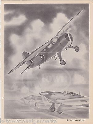 STINSON AT-19 RELIANT FIGHTER PLANES WWII MILITARY AVIATION GRAPHIC ART PRINT - K-townConsignments