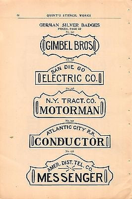 GERMAN RAILROAD METAL SIGN BADGES ANTIQUE SALES CATALOG ADVERTISING PAGE - K-townConsignments