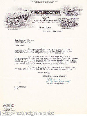 ALTORFER BROS COMPANY PEORIA ILLINOIS ANTIQUE ENGRAVING STATIONERY LETTERHEAD - K-townConsignments