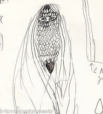 WOMAN OF THE CAPE W/ VEIL ORIGINAL BROADWAY THEATRE PLAY COSTUME DESIGN SKETCH - K-townConsignments