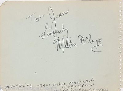 MILTON DELUGG TV SHOW BIG BAND MUSIC LEAFER VINTAGE AUTOGRAPH SIGNED PAGE 1940 - K-townConsignments