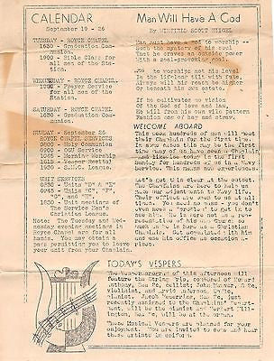 SAMPSON NY NAVAL TRAINING STATION WWII NAVY CHAPLAIN'S CHRISTIAN NEWSLETTER 1943 - K-townConsignments