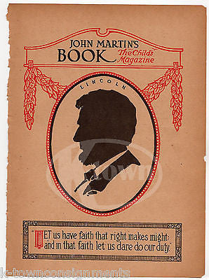 ABRAHAM LINCOLN RIGHT MAKES MIGHT QUOTE ANTIQUE GRAPHIC ILLUSTRATION PRINT - K-townConsignments