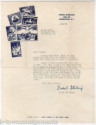 FRANK STERLING PHILATELIC POSTAGE STAMPS VINTAGE AUTOGRAPH SIGNED LETTERHEAD - K-townConsignments
