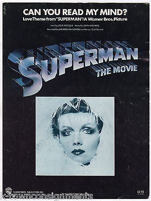 SUPERMAN MOVIE SHEET MUSIC CAN YOU READ MY MIND? SONG VINTAGE WARNER BROS 1978 - K-townConsignments