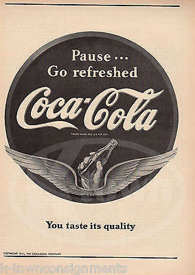 COCA-COLA SODA PAUSE... GO REFRESHED VINTAGE MAGAZINE ADVERTISEMENT PAGE 1941 - K-townConsignments