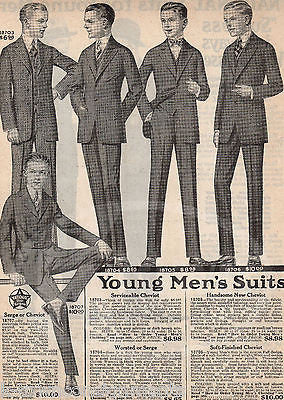 NATIONAL CLOAK & SUIT COMPANY YOUNG MENS FASHIONS ANTIQUE ADVERTISING PRINT - K-townConsignments