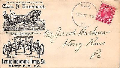 CHARLES EISENHARD OLEY PENNSYLVANIA ANTIQUE SIGNED GRAPHIC ADVERTISING LETTER - K-townConsignments