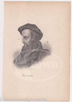 ANTONIO CORREGGIO ITALIAN PAINTER ANTIQUE BOOK ILLUSTRATION ENGRAVING PRINT - K-townConsignments