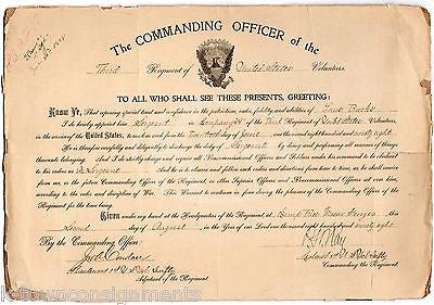 CAMP PRICE MACON GEORGIA ORIGINAL AUTOGRAPH SIGNED SPANISH AMERICAN WAR DOCUMENT - K-townConsignments