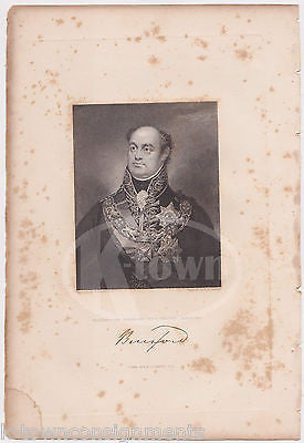 VISCOUNT WILLIAM-CARR BERESFORD EUROPE ROYALTY ANTIQUE GRAPHIC ENGRAVING PRINT - K-townConsignments