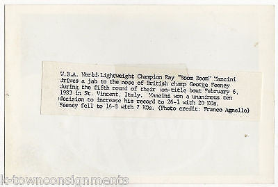 RAY BOOM BOOM MANCINI VS GEORGE FEENEY BOXING MATCH VINTAGE ACTION PHOTOS 1983 - K-townConsignments