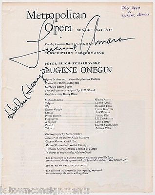 HELEN HAYES LUCINE AMARA EUGENE ONEGIN MET OPERA ACTORS AUTOGRAPH SIGNED BILL - K-townConsignments