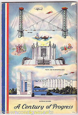WORLD'S FAIR CHICAGO ANTIQUE GRAPHIC ILLUSTRATED VIEWS SOUVENIR BOOK 1934 - K-townConsignments