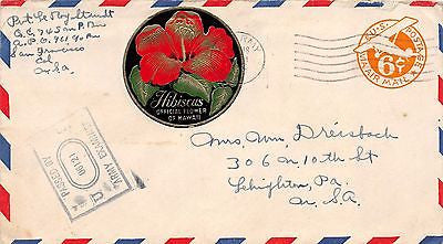 WWII SOLDIER OAHU HAWAII ORIGINAL HANDWRITTEN USO STATIONERY LETTER HOME 1943 - K-townConsignments