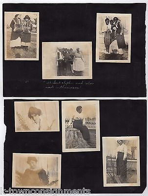 BLACK FACE MINSTREL GIRL CROSS DRESSING MAN HOUSE FLOOD & DOGS ANTIQUE SNAPSHOTS - K-townConsignments
