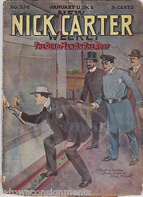 NICK CATER DEAD MAN ON THE ROOF MYSTERY ANTIQUE CRIME DETECTIVE STORIES BOOK - K-townConsignments