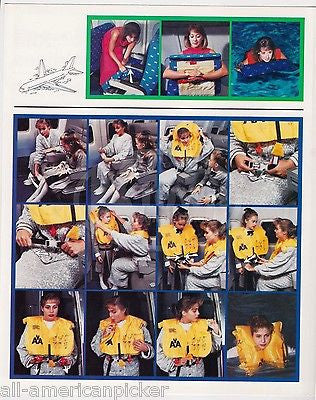 AMERICAN AIRLINES 767-223 VINTAGE GRAPHIC ADVERTISING FLIGHT SAFETY POSTER - K-townConsignments
