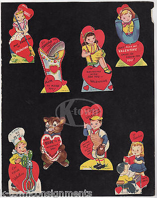 BASEBALL CATCHER LITTLE BOYS & GIRLS VINTAGE VALENTINE'S DAY CARDS SALES DISPLAY - K-townConsignments