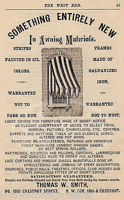 ANTIQUE WINDOW AWNINGS PHILADELPHIA PA FURNITURE STORE ANTIQUE ADVERTISEMENT - K-townConsignments