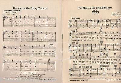 MAN ON THE FLYING TRAPEZE THE KIDOODLERS UKULELE & GUITAR ANTIQUE SHEET MUSIC - K-townConsignments