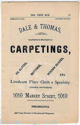 EARLY LINOLEUM CLOTH FLOORS & CARPETING PHILADELPHIA PA ANTIQUE ADVERTISEMENT - K-townConsignments