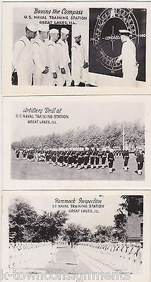 WWII US NAVAL TRAINING SCHOOL GREAT LAKES ILLINOIS NAVIGATION DRILL PHOTO CARDS - K-townConsignments