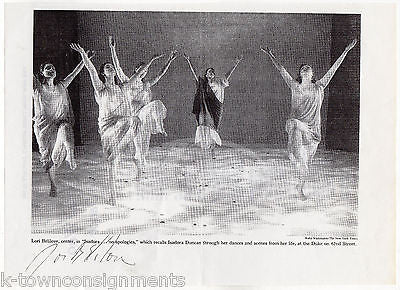 LORI BELILOVE BALLET STAGE DANCER AUTOGRAPH SIGNED PHOTOCOPY PAGE - K-townConsignments