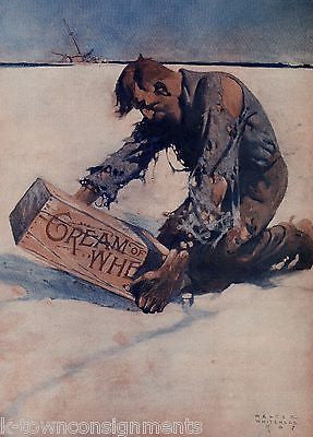 ROBINSON CRUSOE NC WYETH CREAM OF WHEAT VINTAGE GRAPHIC ADVERTISING POSTER PRINT - K-townConsignments