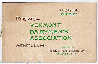 VERMONT DAIRYMEN'S ASSOCIATION FARM MACHINES ANTIQUE ADVERTISING PROGRAM 1897 - K-townConsignments