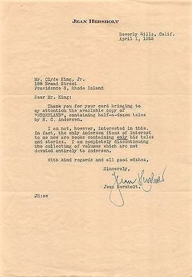 JEAN HERSHOLT SHIRLEY TEMPLE COSTAR MOVIE ACTOR AUTOGRAPH SIGNED LETTER 1953 - K-townConsignments
