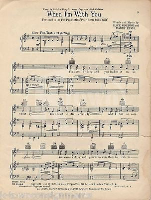 SHIRLEY TEMPLE POOR LITTLE RICH GIRL DARRYL ZANUCK MOVIE ANTIQUE SHEET MUSIC - K-townConsignments