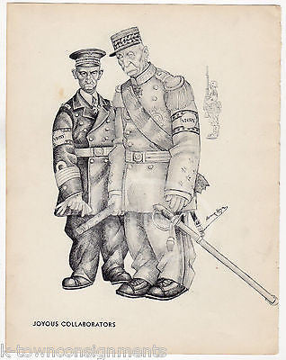 French Armistice General Petain WWII Anti-German Politcal Cartoon Print by Szyk - K-townConsignments