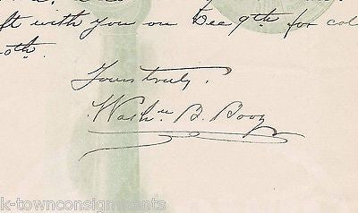 WASHINGTON BOOZ GIBSON & KIRK LOCK COMPANY BALTIMORE MD AUTOGRAPH SIGNED LETTER - K-townConsignments