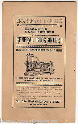 Charles Heller General Bookbinder Publisher Reading PA Antique Advertising Print - K-townConsignments