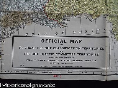RAILROAD FREIGHT CLASSIFICATION TERRITORIES VINTAGE UNITED STATES TRAFFIC MAP - K-townConsignments