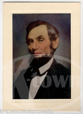 PRESIDENT ABRAHAM LINCOLN VINTAGE GRAPHIC ART PRINT UNUSED GREETINGS CARD - K-townConsignments