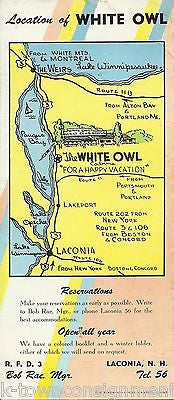 WHITE OWL CABINS VINTAGE GRAPHIC SOUVENIR TRAVEL ADVERTISING BROCHURE - K-townConsignments