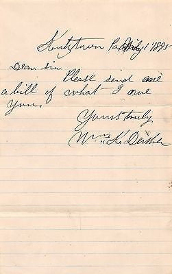 WILLIAM DEISHER KUTZTOWN PENNSYLVANIA ANTIQUE AUTOGRAPH SIGNED LETTER MAIL COVER - K-townConsignments