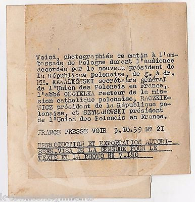 FATHER CEGIELKA POLISH CATHOLIC MISSION PARIS FRANCE WWII ANTIQUE PRESS PHOTO - K-townConsignments