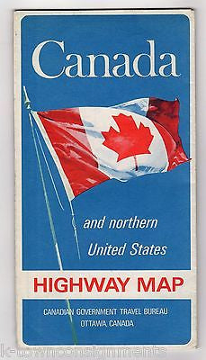 CANDADA & NORTHERN UNITED STATES VINTAGE GRAPHIC ILLUSTRATED LARGE FOLD-OUT MAP - K-townConsignments