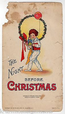 SANTA CLAUS THE NIGHT BEFORE CHRISTMAS ANTIQUE GRAPHIC ART BOOK COVER PRINTS - K-townConsignments