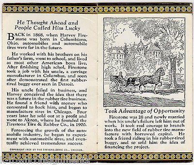 HARVEY FIRESTONE TIRES  ANTIQUE ART DECO GRAPHIC ILLUSTRATED ADVERTISING BOOK - K-townConsignments