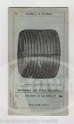 HAMELL & STUBBS YACHT BOATING TACKLE PHILADELPHIA GRAPHIC ADVERTISING CATALOG - K-townConsignments