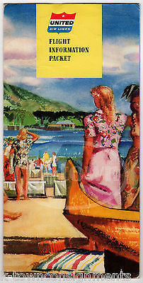 UNITED AIRLINES VINTAGE GRAPHIC ADVERTISING DIRECT FLIGHT PACKET & FLYERS - K-townConsignments