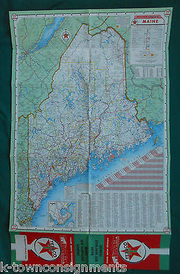 VERMONT NEW HAPSHIRE VINTAGE TEXACO OIL ADVERTISNG TRAVEL BROCHURE FOLD-OUT MAP - K-townConsignments