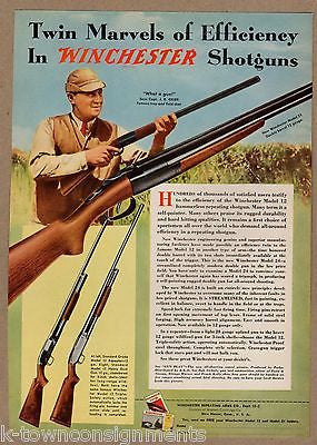 WINCHESTER SHOTGUNS FAMOUS TRAP SHOOTER GRIER VINTAGE GRAPHIC ADVERTISING PRINT - K-townConsignments