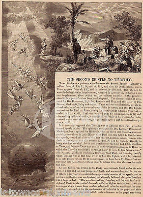 Paul's Letter to Timothy Antique Graphic Illustrated Bible Commentary Print 1872 - K-townConsignments
