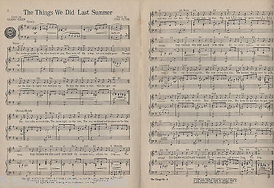 FRANK SINATRA THINGS WE DID LAST SUMMER VINTAGE GRAPHIC SHEET MUSIC & LYRICS - K-townConsignments