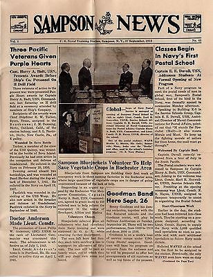 NAVAL TRAINING STATION SAMPSON NEW YORK VINTAGE WWII MILITARY NEWS MAGAZINE 1943 - K-townConsignments